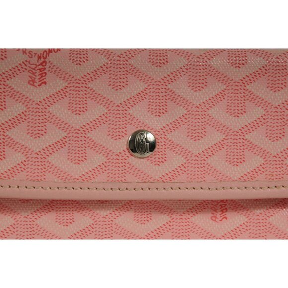 Goyard Pink Wallet Pouch Phone Case Travel Holder Sac File Card Snap Button - Picture 2 of 16